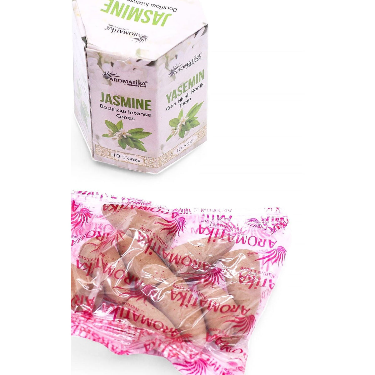 Masala Backflow Incense pack of 10 - Jasmine: Packung mit 10 Kegeln im Beutel