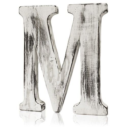 Shabby-Chic-Buchstabe M · Mangoholz