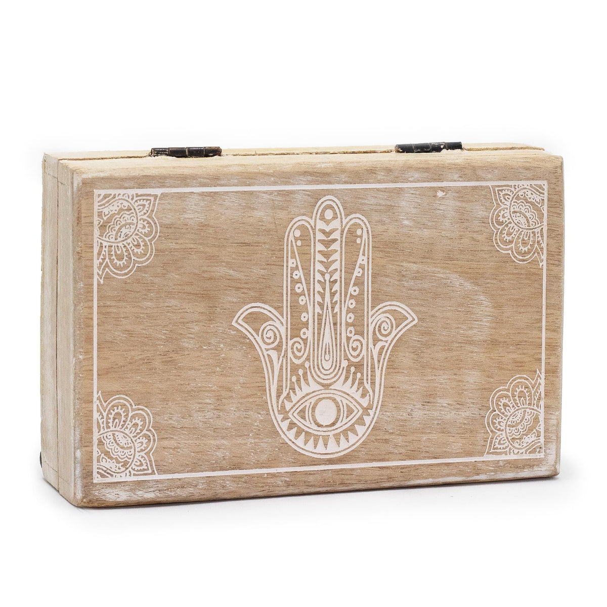 Big Rectangle Box 21.5x14x6.3cm - Hamsa Whitewash