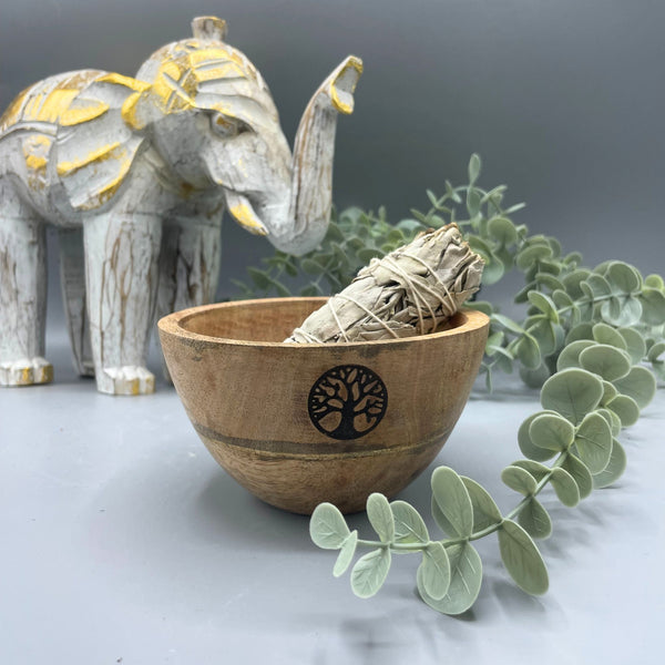Wooden Offering Bowl Tree of Life, 12 × 7 cm