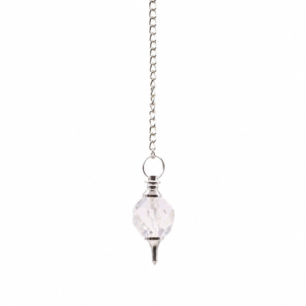 Faceted Gemstone Pendulum - Rock Quartz