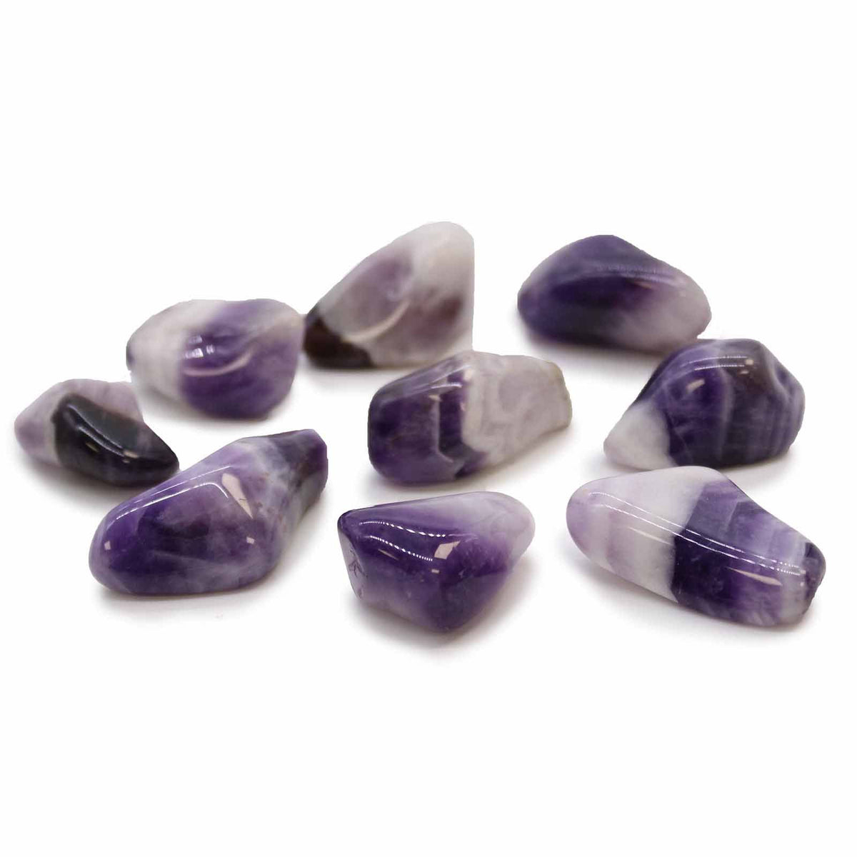 Gebänderter Amethyst-Trommelsteine · 24er-Pack
