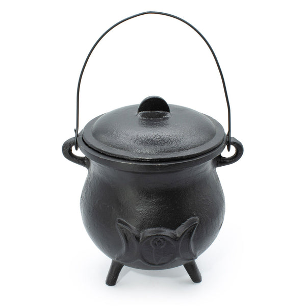 Extra Large Cast Iron Cauldron, Triple Moon