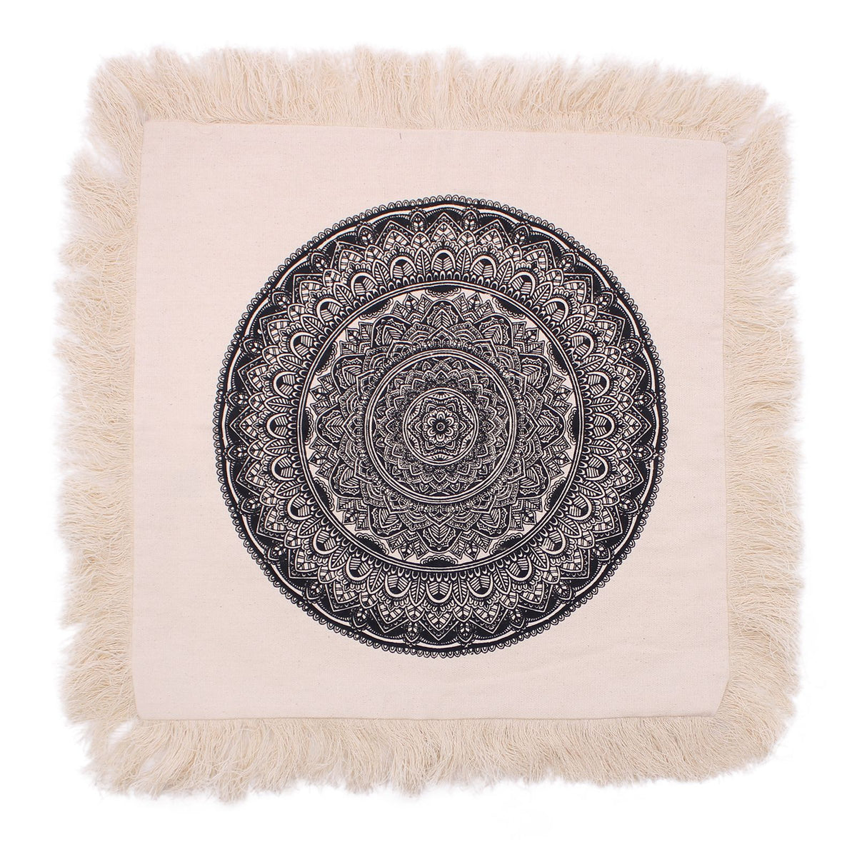 Traditional Mandala Cushion - 45x45cm - black