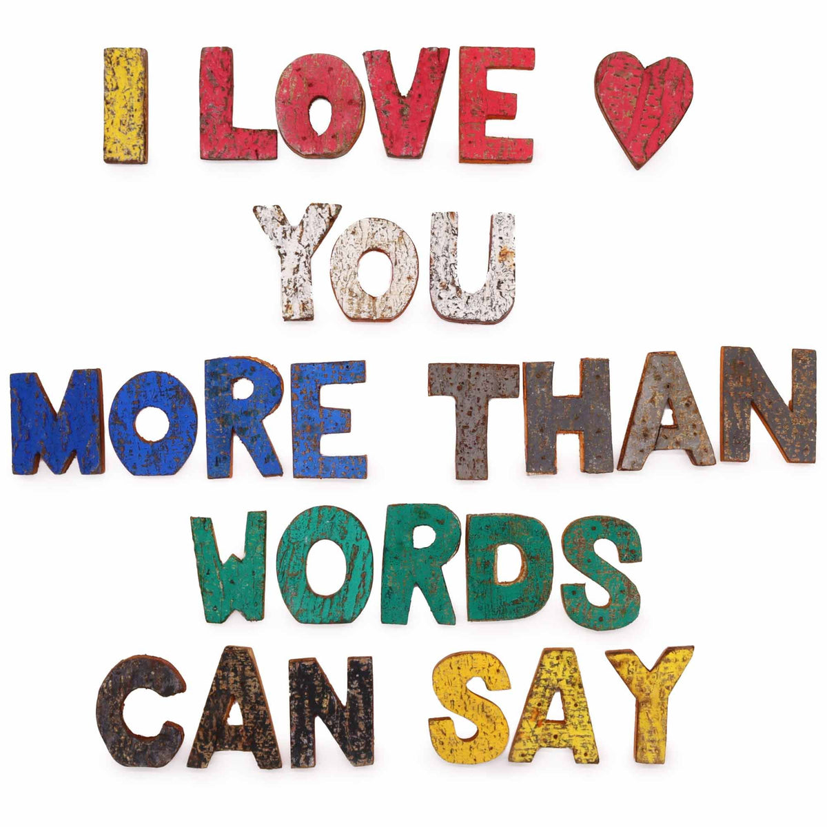 Nat Rustic Bark Letters - I love you more than words can say(28)