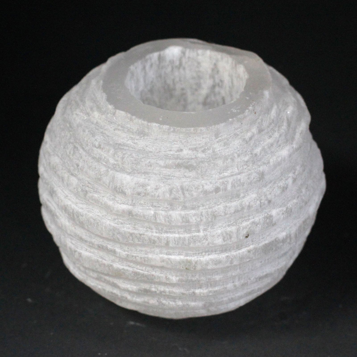 Selenite Candle Holder, Snowball