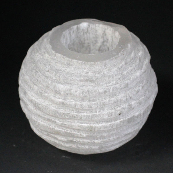Selenite Candle Holder, Snowball