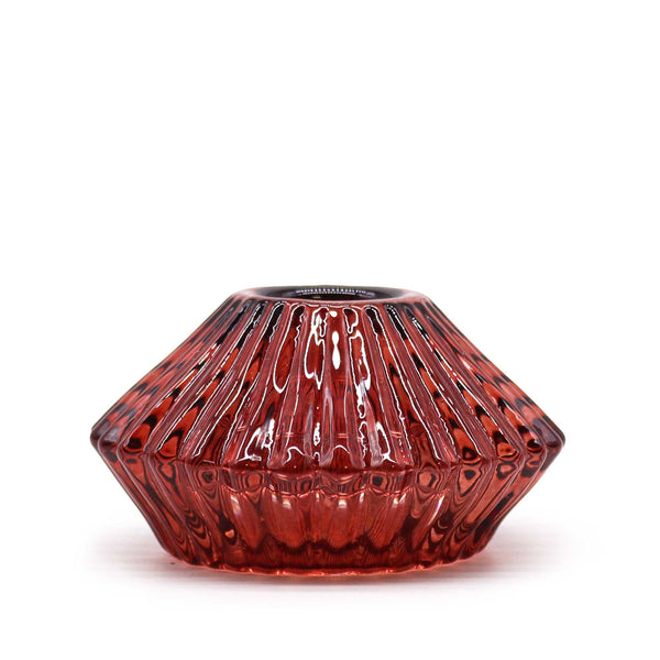 Set of 2 Flower Flip Dinner Candle / Tealight Holder - Vampire Red