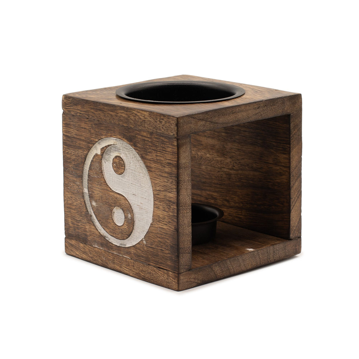 Mango Wood Oil Burner, Yin Yang