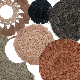 Naturfaser-Wanddeko, 6er-Set · Kribo
