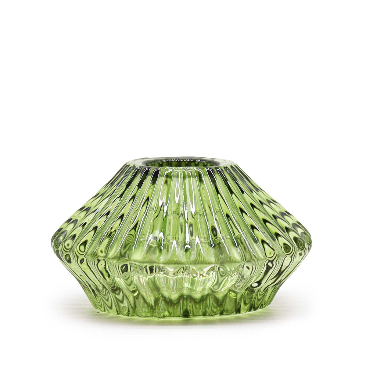 Set of 2 Flower Flip Dinner Candle / Tealight Holder - Garden Jade