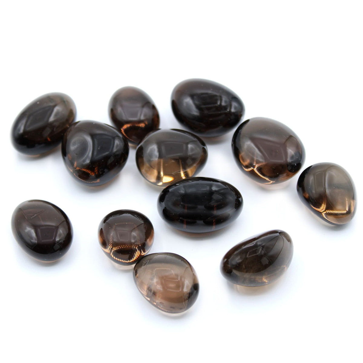 Rauchquarz-Trommelsteine · 24er-Pack