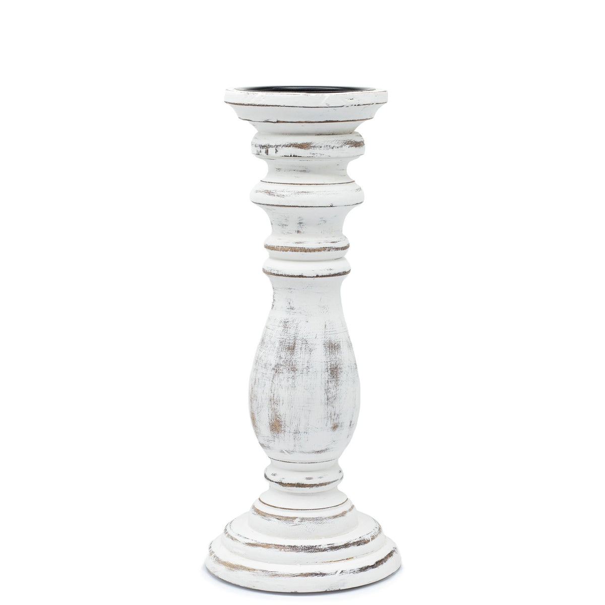 Classic Candle Stand - Whitewash - 30x10cm - Medium