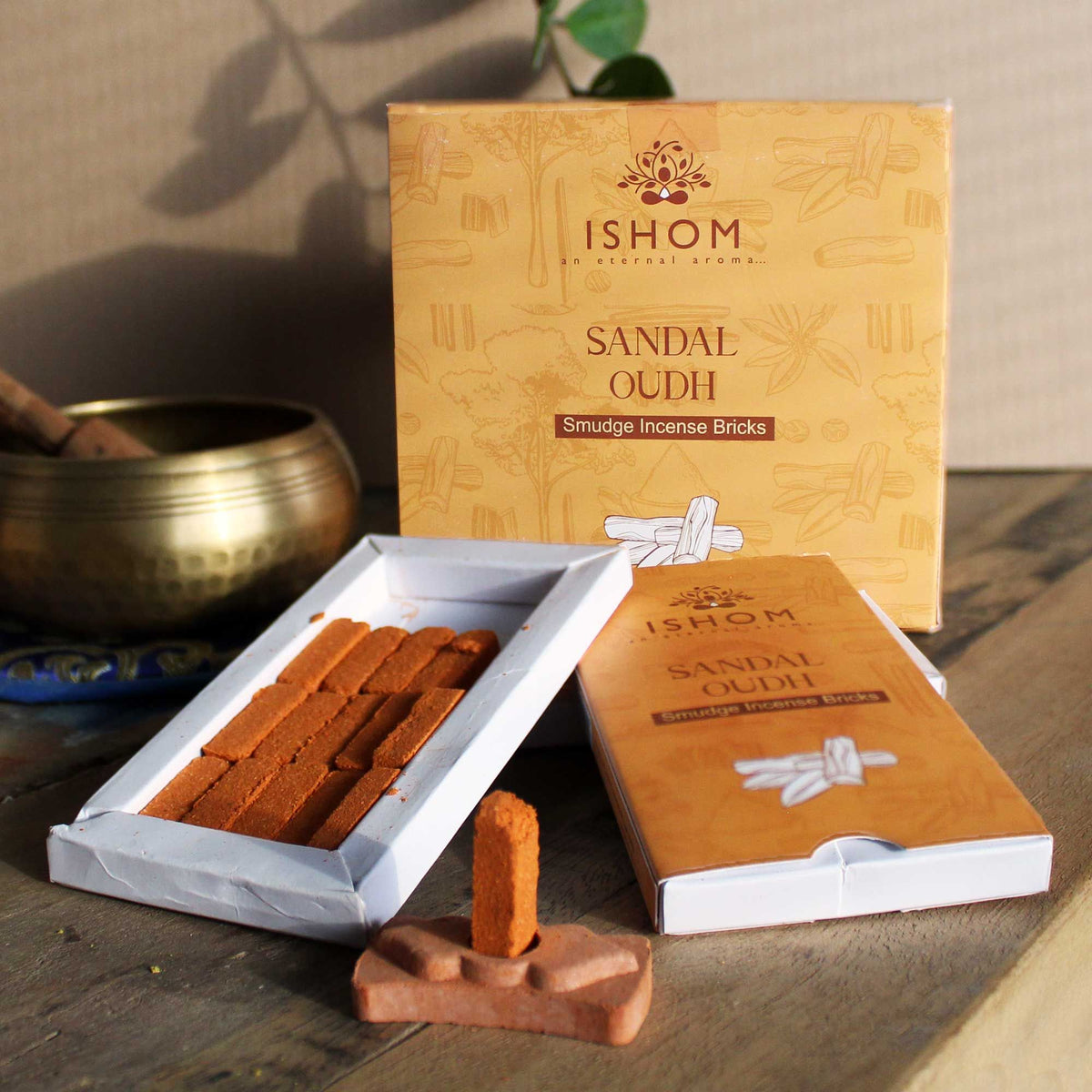 Sandalwood Incense Bricks with Terracotta Burner