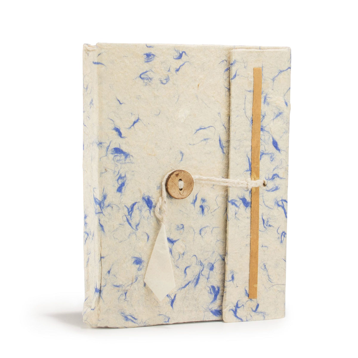 Lokta-Notizbuch, blaue Baumwollfasern