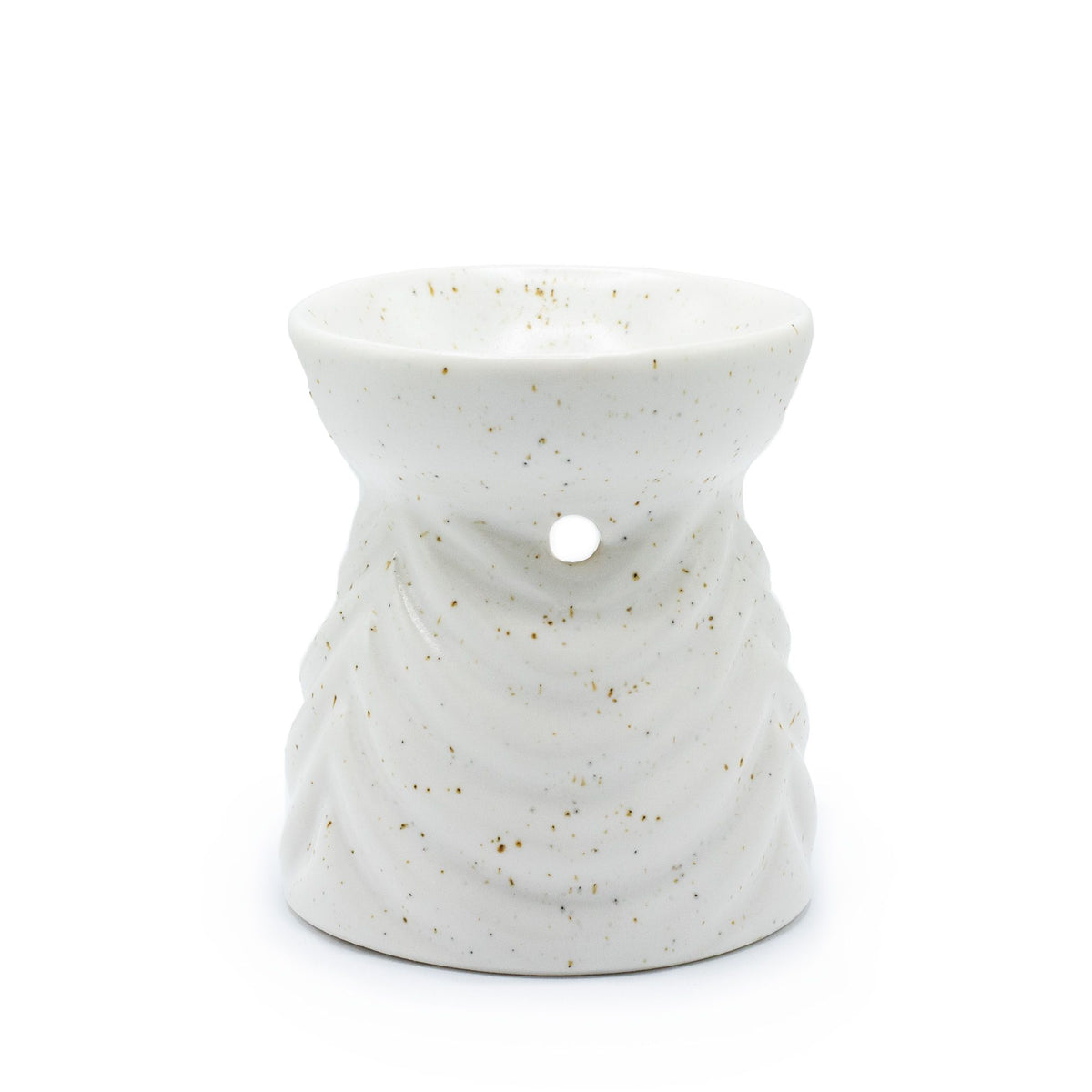 Geometric Ceramic Oil Burner, Ivory