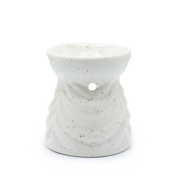 Geometric Ceramic Oil Burner, Ivory
