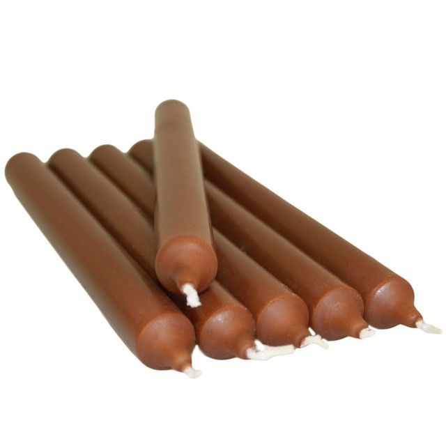 Tafelkerzen · Kaffee, 5er-Pack, 21 cm