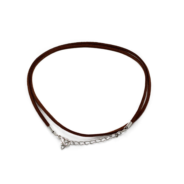 Packs Faux Suede Pendant Cords - 2.5mm x 55cm - Dark Brown A010