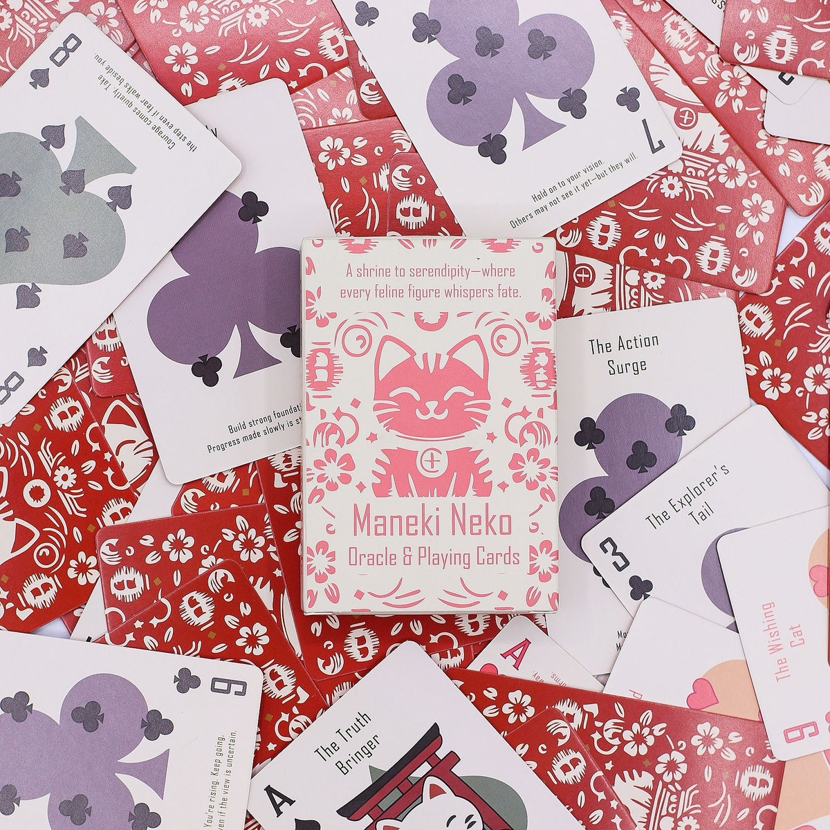 Maneki Neko Fortune Cats Playing & Oracle Cards