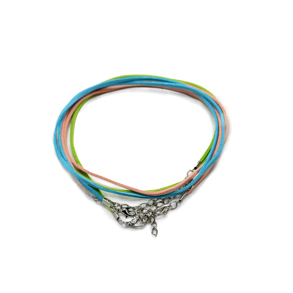 Packs Faux Suede Pendant Cords - 2.5mm x 55cm - Assorted (10 colours)