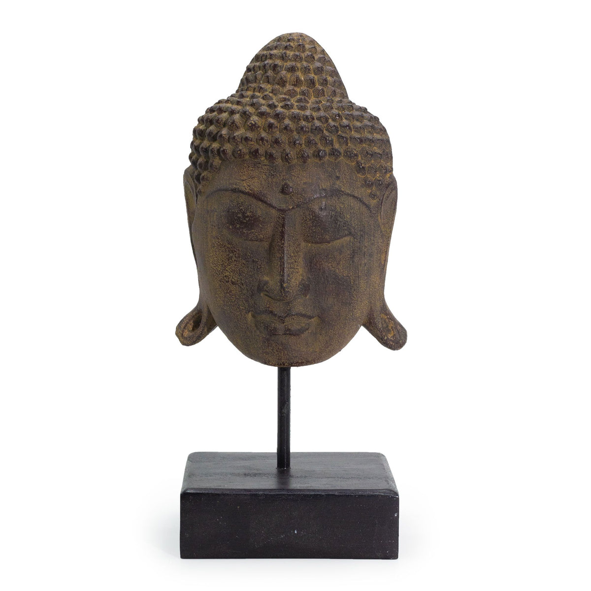 Large Serenity Buddha Head on Stand - Grey