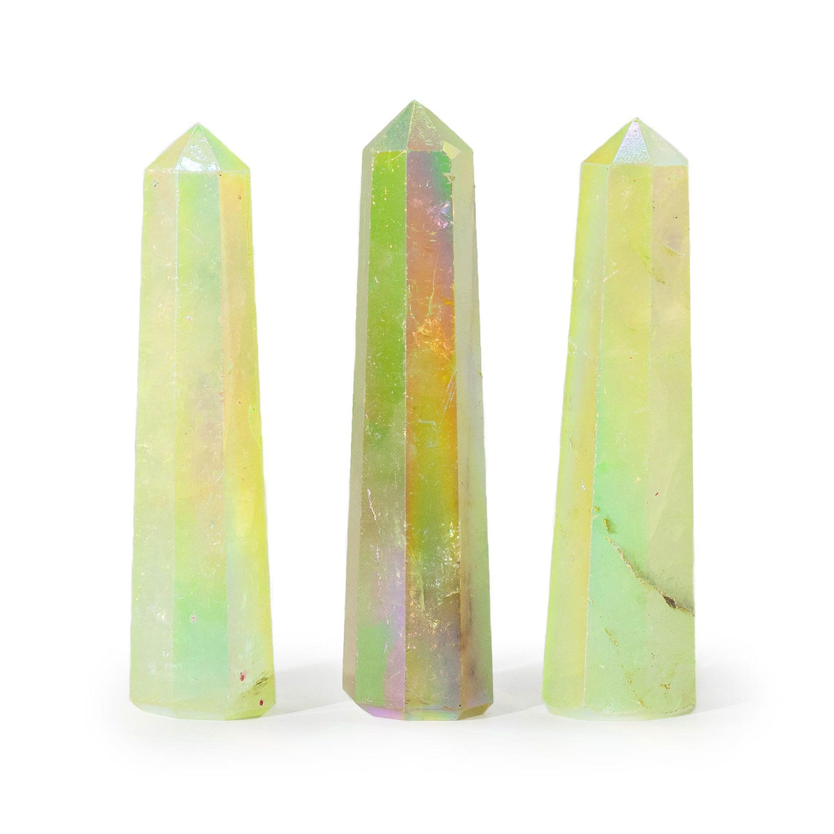 Aurora Quartz Obelisk · Pale Green, 9 cm