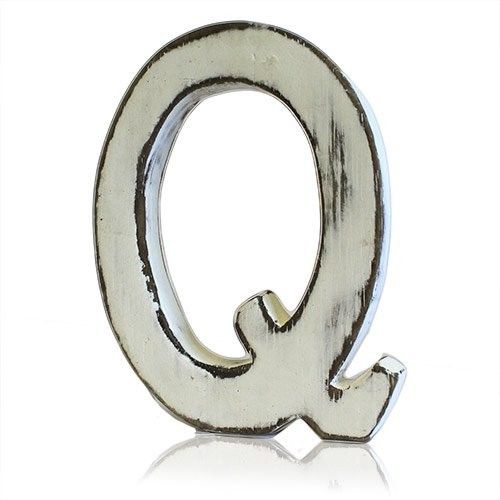Shabby-Chic-Buchstabe Q · Mangoholz