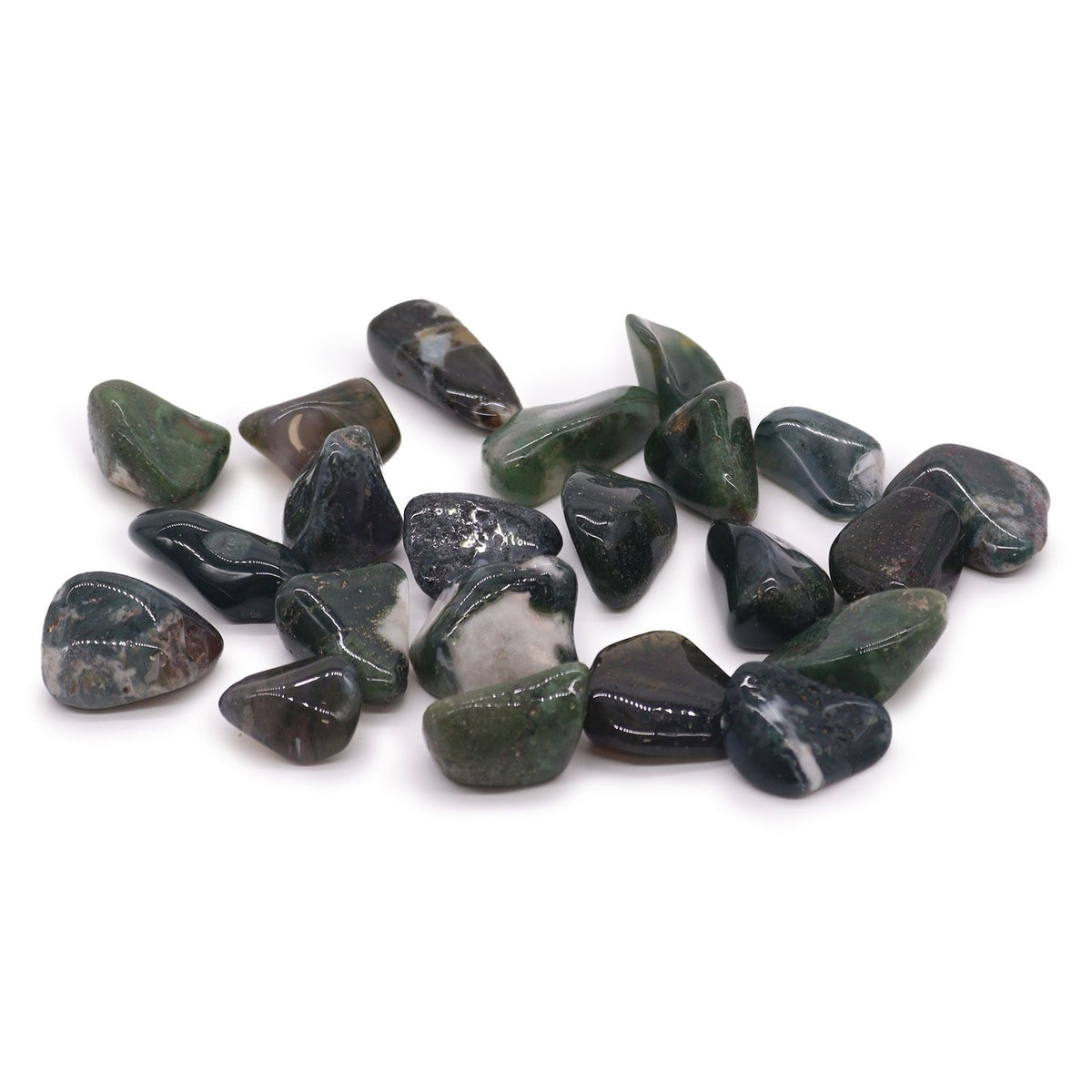 Pack of 24 L Tumble Stones - Green Moss L