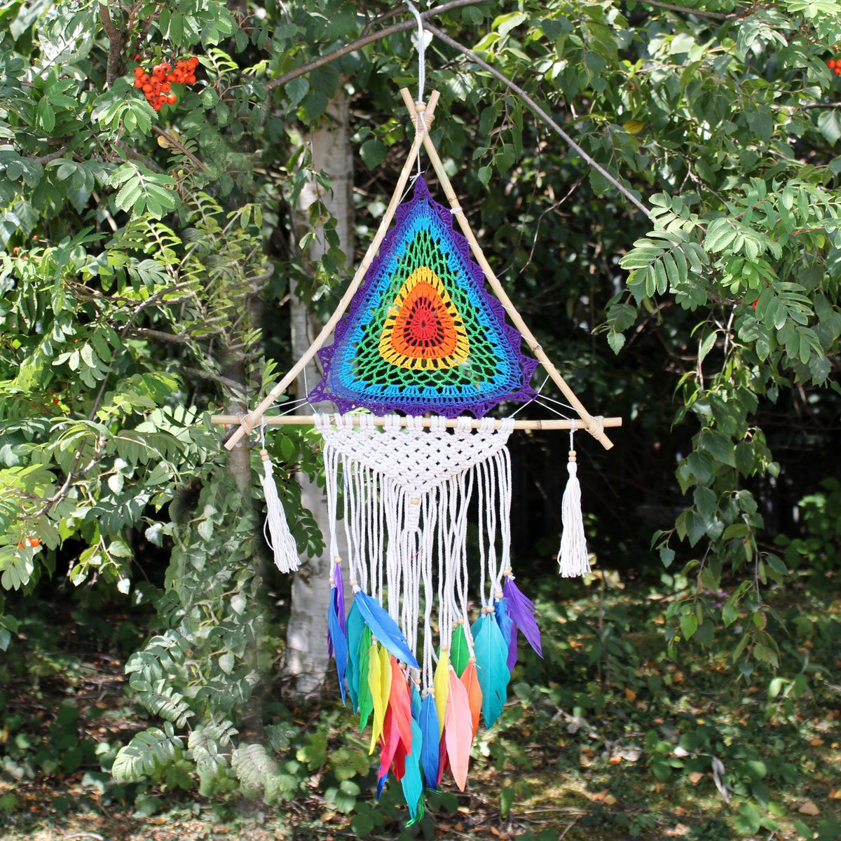 Bali Pyramid Dreamcatcher, Multicolour, Large