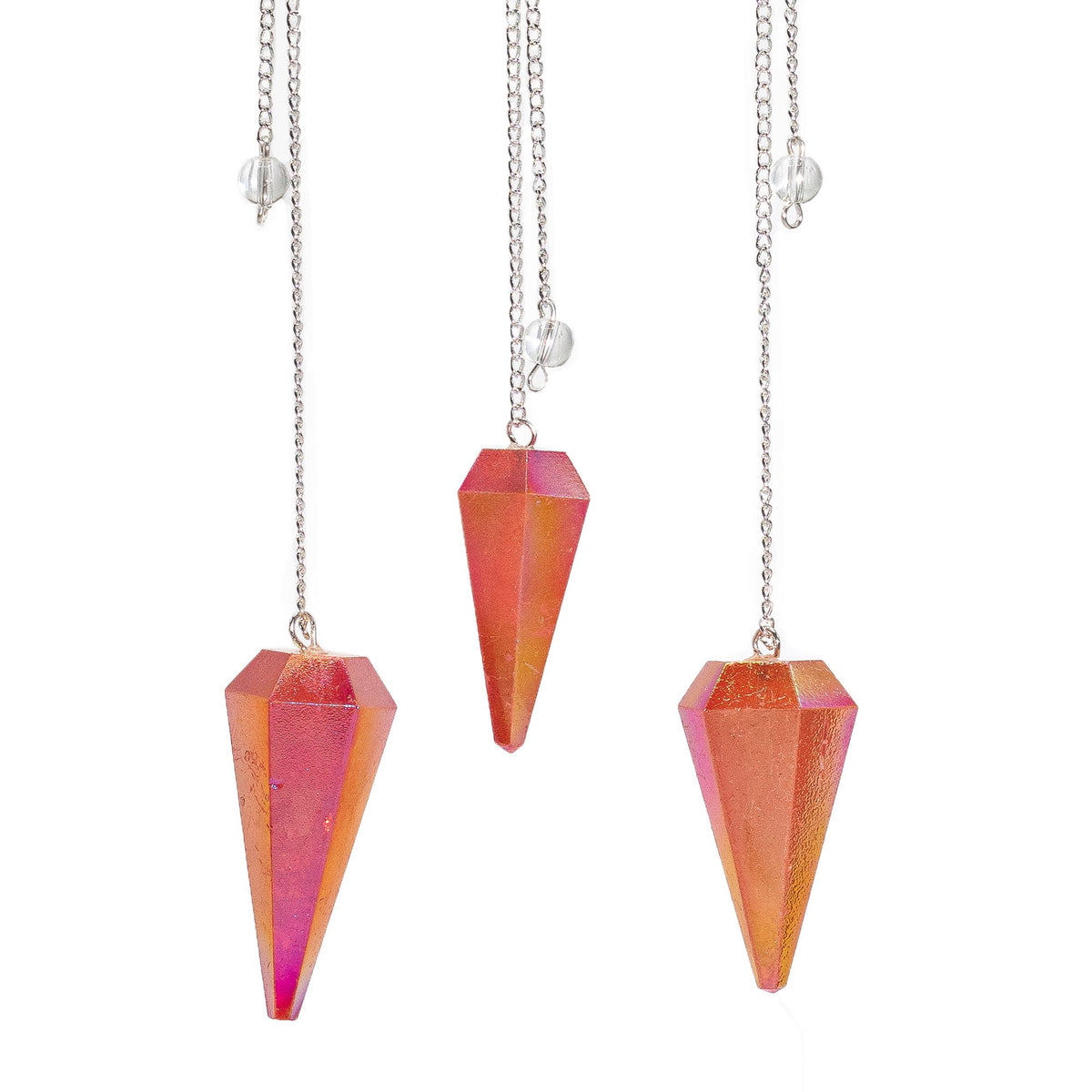 Six Sided Aurora Quartz Pendulum, Peach