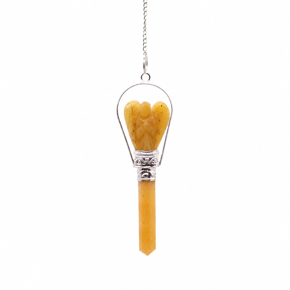Angel Pendulum with Ring, Yellow Quartz