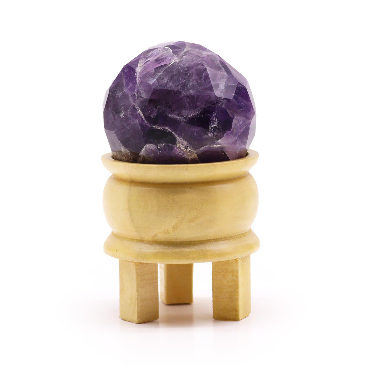 Gemstone Faceted Ball & Stand - Amethyst