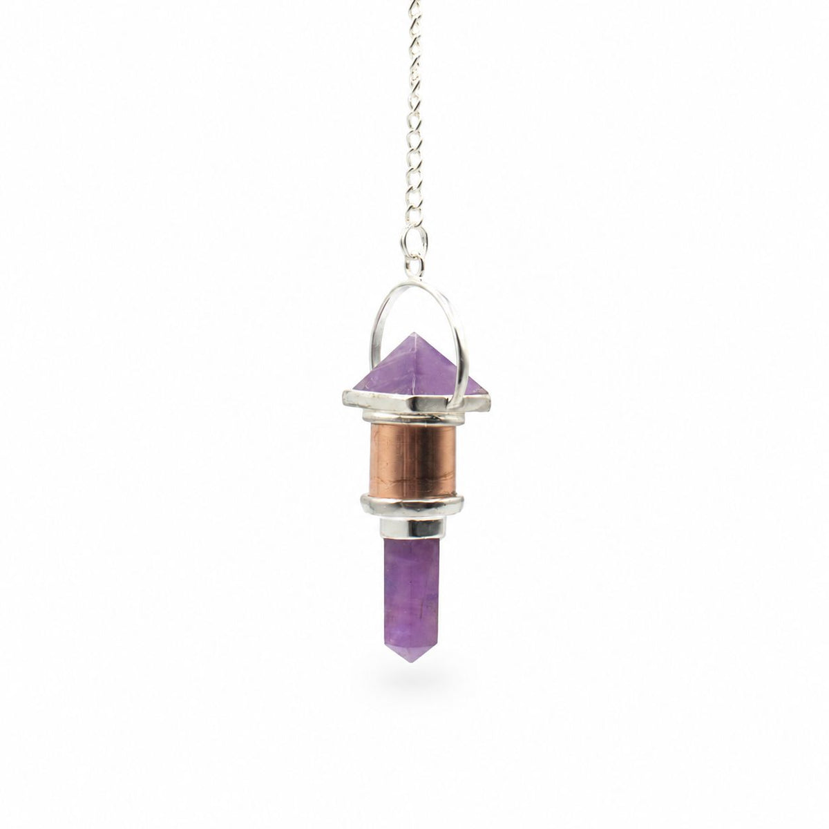 The Violet Engine- Combo Piece Copper Pendulum - Amethyst
