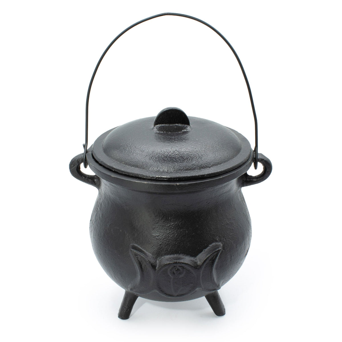 Extra Large Cast Iron Cauldron, Triple Moon