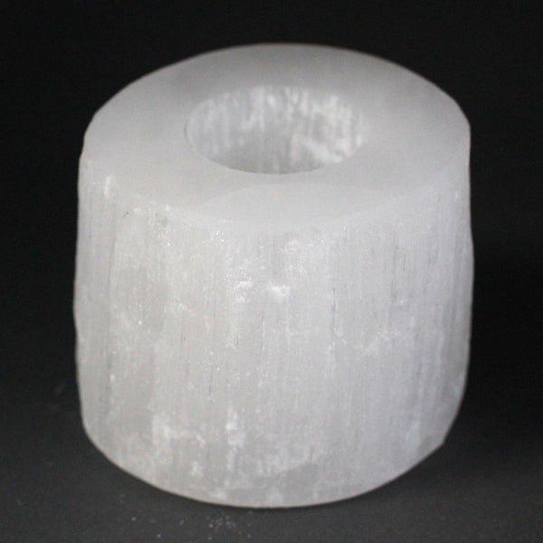 Selenite Candle Holder, Cylinder