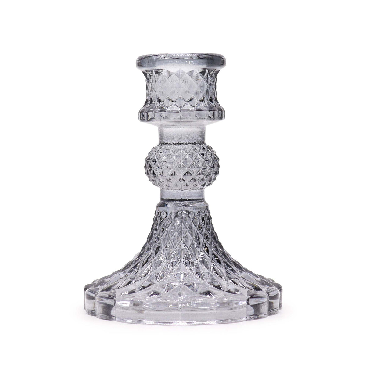 Set of 2 Vintage Dinner Candle Holder - - Midnight Grey