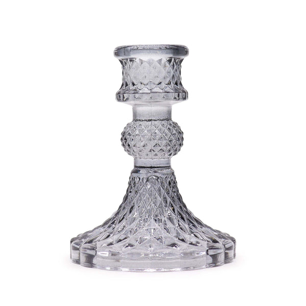 Set of 2 Vintage Dinner Candle Holder - - Midnight Grey