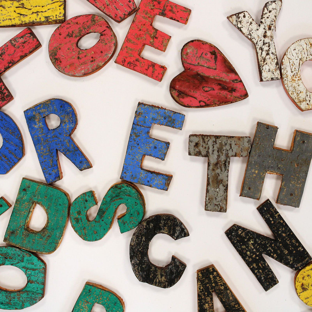 Rustic Bark Letters · I love you more than words can say