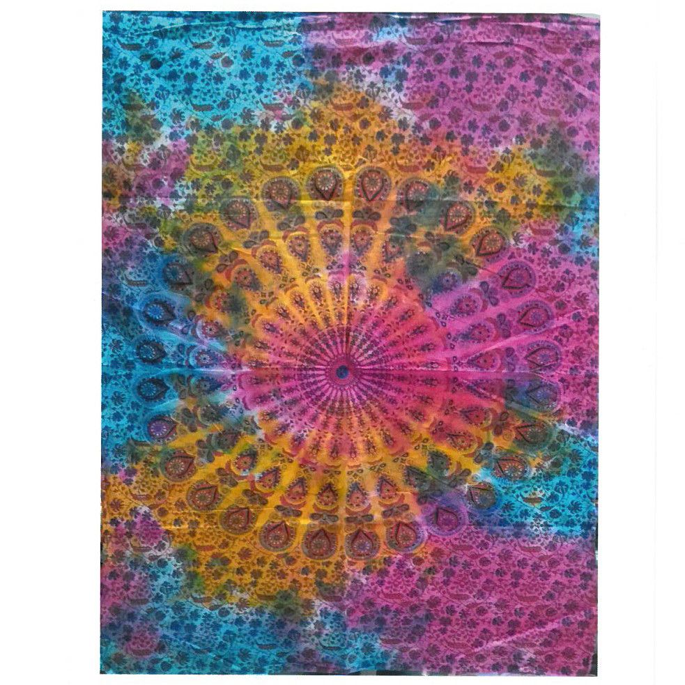 Wandbehang Baumwolle · Rundes Mandala, 78 × 112 cm