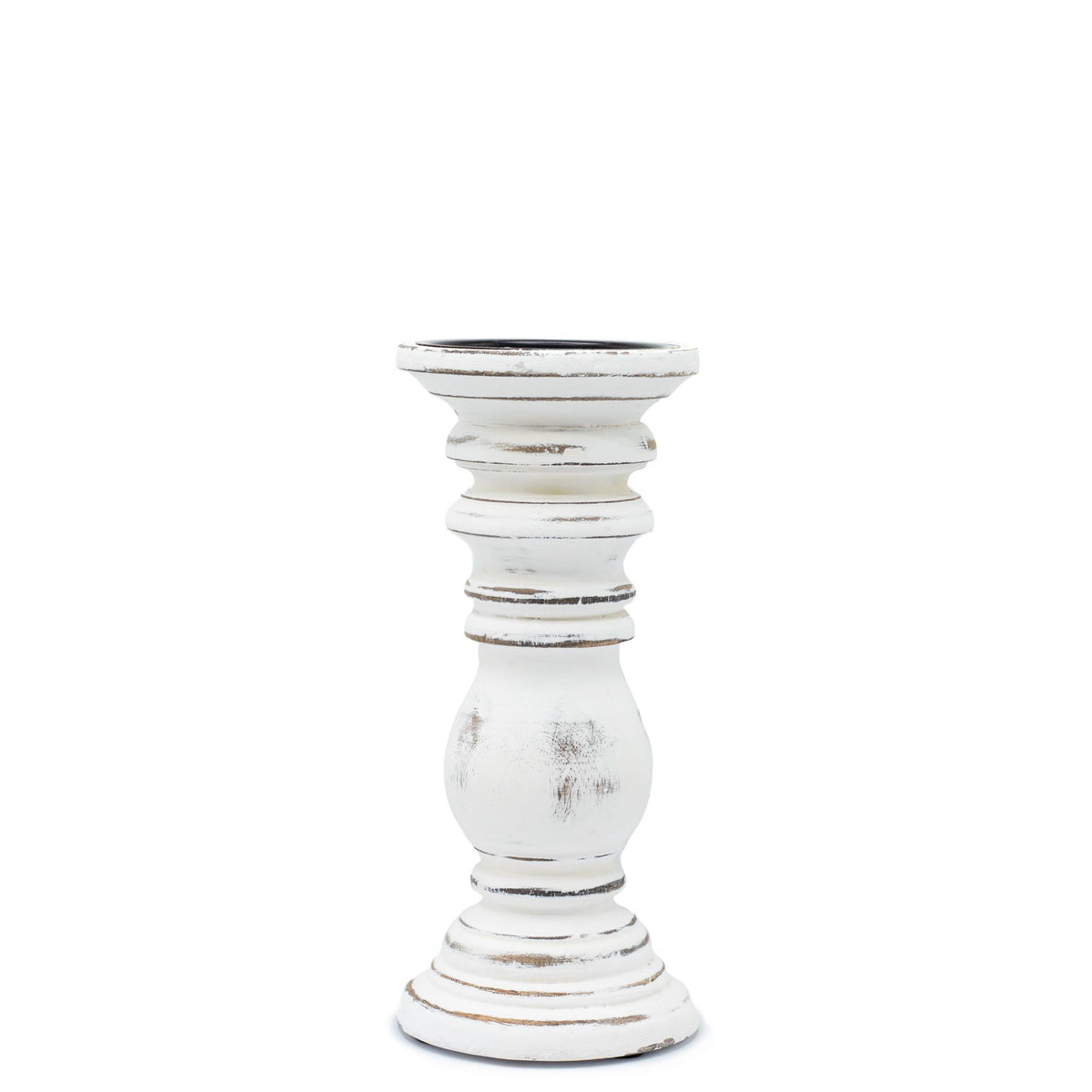 Classic Candle Stand - Whitewash - 23x10cm - Small