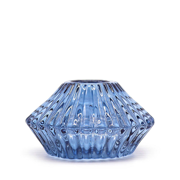 Set of 2 Flower Flip Dinner Candle / Tealight Holder - Royal Blue