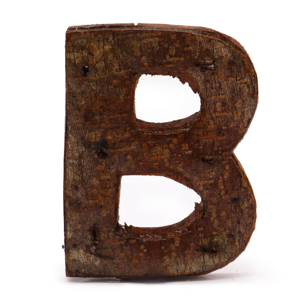 Rustic Bark Letter B · 7 cm