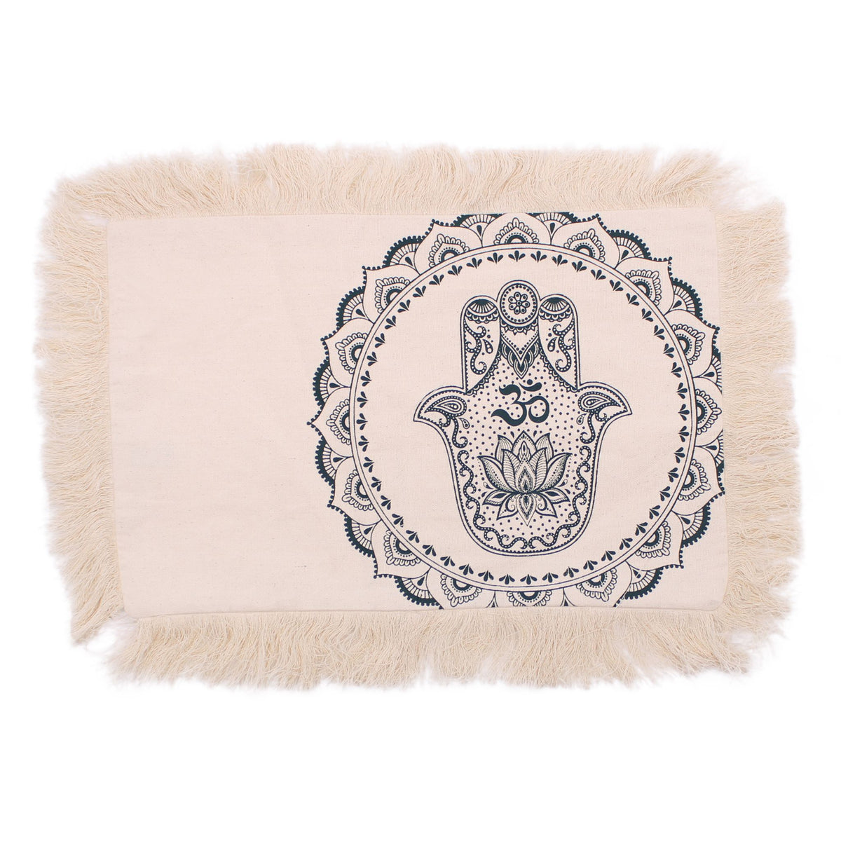 Hamsa Mandala Cushion - 30x50cm - green