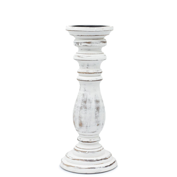 Classic Candle Stand - Whitewash - 30x10cm - Medium