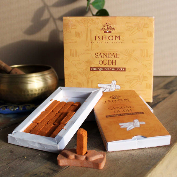 Sandalwood Incense Bricks with Terracotta Burner