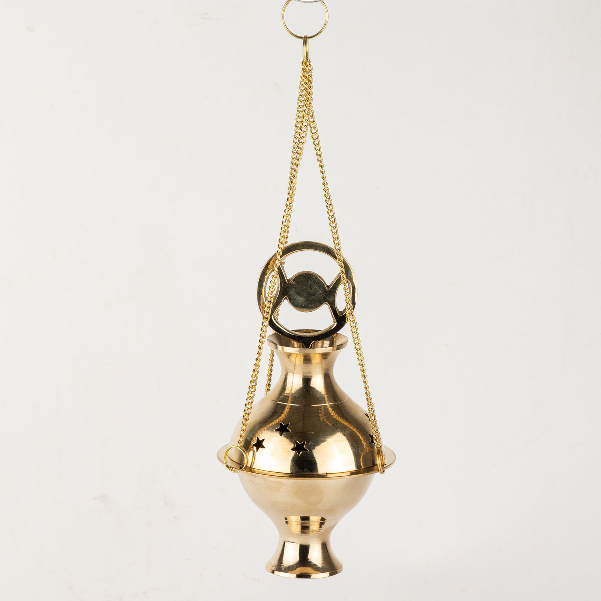 Hanging Brass Incense Burner - Three Phase Moon