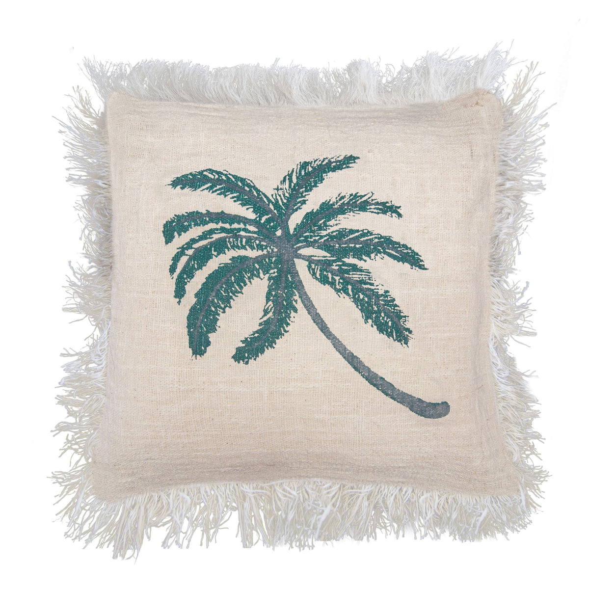 1x Linen Cushion 60 x 60 Palm Tree