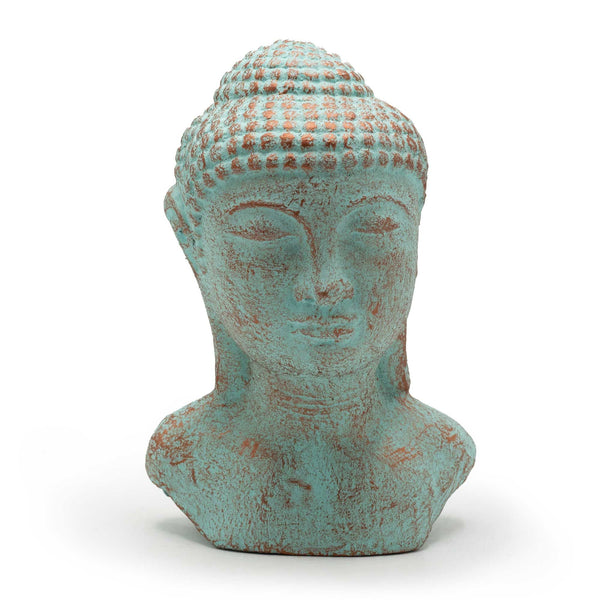 Tranquility Buddha Head - Green Copper