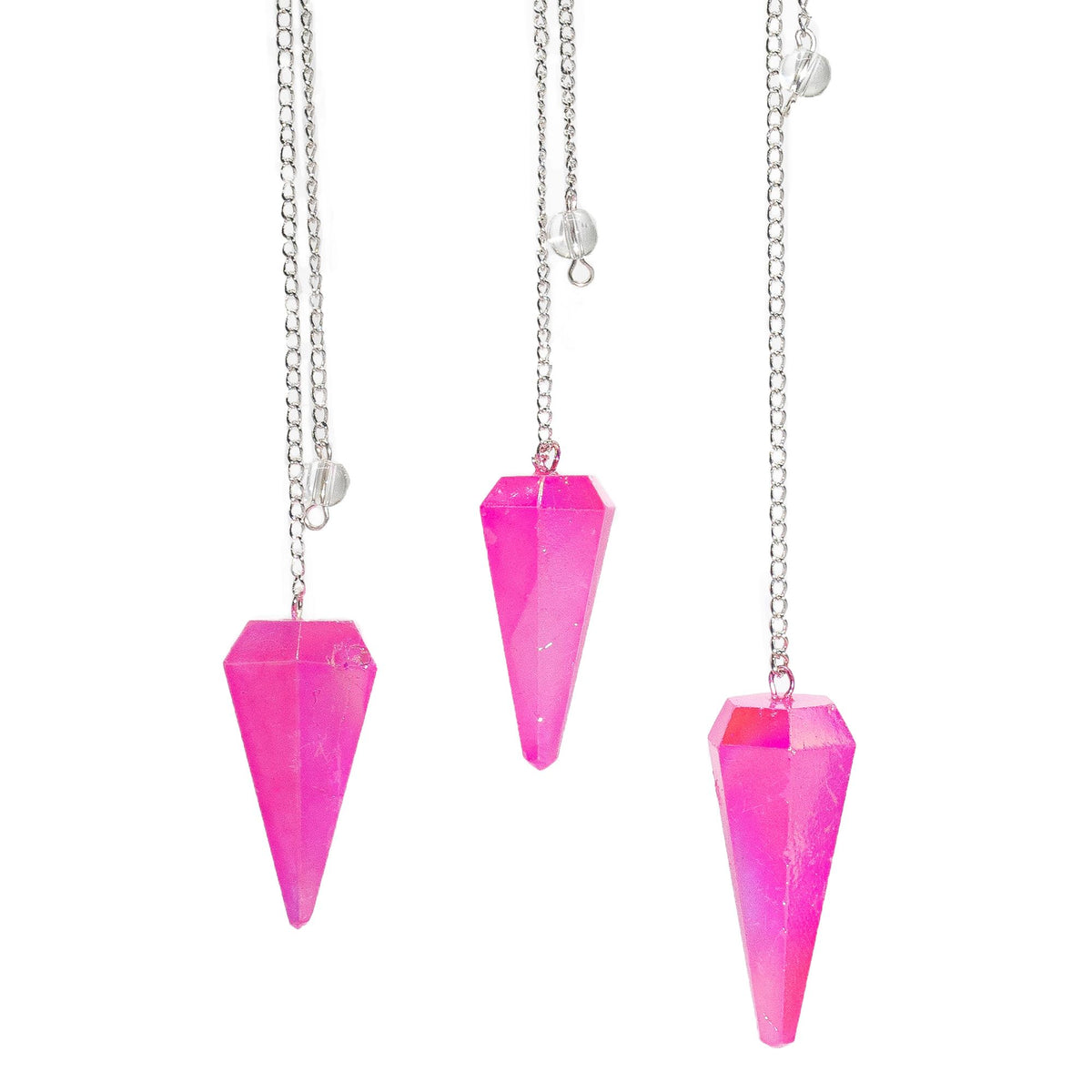 Six Sided Aurora Quartz Pendulum, Pink